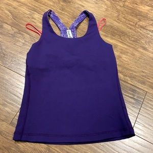 Triple flip purple tank top